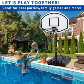 Portable Poolside Basketball Hoop Swimming Pool 3.1ft to 4.7ft Height-Adjustable Basketball System Goal Stand for Kids