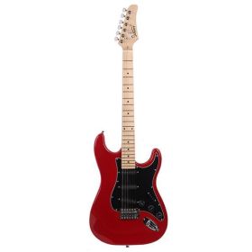 [Do Not Sell on Amazon]Glarry GST Stylish Electric Guitar Kit with Black Pickguard Red