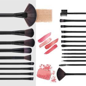 22 Piece Makeup Brush Set Professional Black Foundation Eyeshadow Brush With Storage Bag For Girls