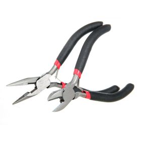 Hyper Tough 2 Piece Mini Long-Nose and Diagonal Pliers Set