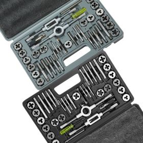 VEVOR Tap and Die Set, 80-Piece Metric and SAE Standard, Bearing Steel Taps and Dies, Essential Threading Tool for Cutting External Internal Threads