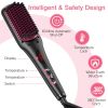 Enhanced Hair Straightener Brush by MiroPure, 2-in-1 Ionic Straightening Brush with Anti-Scald Feature