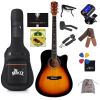 WINZZ Acoustic Cutaway Guitar Package for Beginners Students Kids;  41 Inches