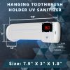 Toothbrush Holder Wall Mounted with 4 Slots White ABS Plastic Sanitizer with Automatic Timer and 30 Days Charge Rechargeable Toothbrush Sanitizer Hold