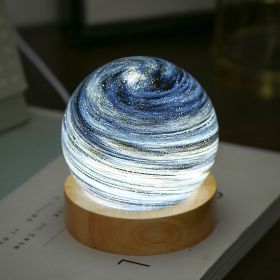 USB Fantasy Rainbow Planet Light Astronomical Ornaments Desktop Decorative Lights Art Crafts Wooden Case Gifts for Wedding Party (Ships From: China, Emitting Color: Starry Sky)