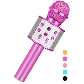 Kids Toys for 3-14 Year Old Girls and Boys Gifts; Karaoke Microphone Machine for Kids Toddler Toys Age 4-12; Christmas Birthday Valentine Gifts for 5 (Color: Pink)