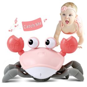 Crawling Crab Toy - Crawly Crabby Tummy Time Toys (Color: Pink)